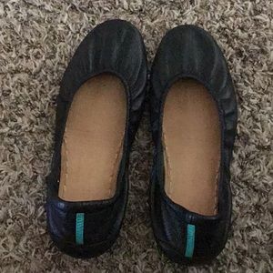 Tieks classic black, size 10.  Minor wear